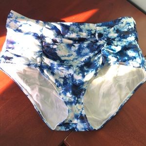 blue acid wash/tie dye torrid bikini bottoms